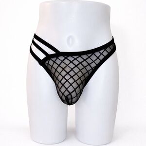 Andrew Christian Black Mesh Thong Size Large
